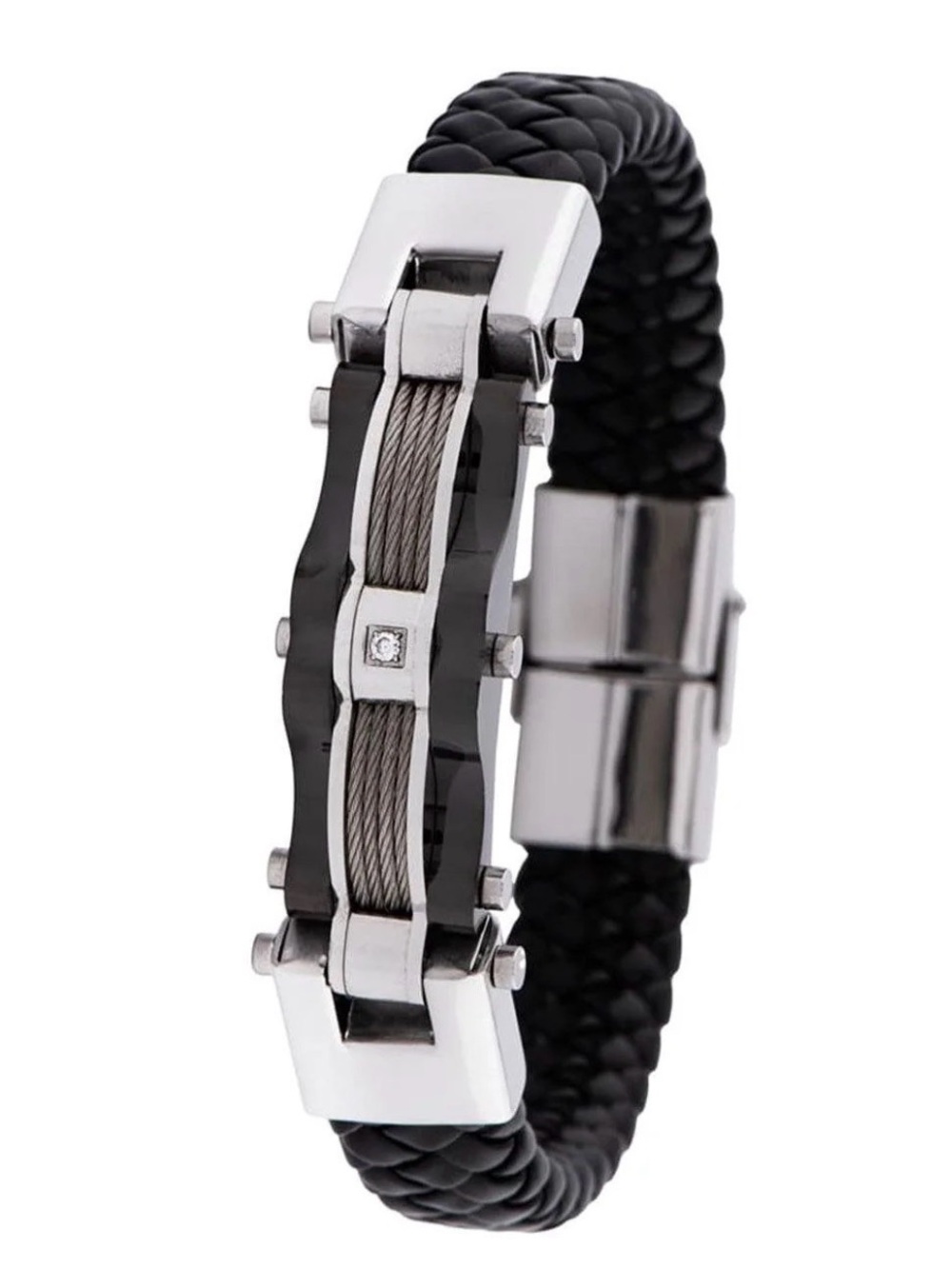 Invicta Men's Bracelet - Elements Two Tone Titanium, Leather & Stainless Steel